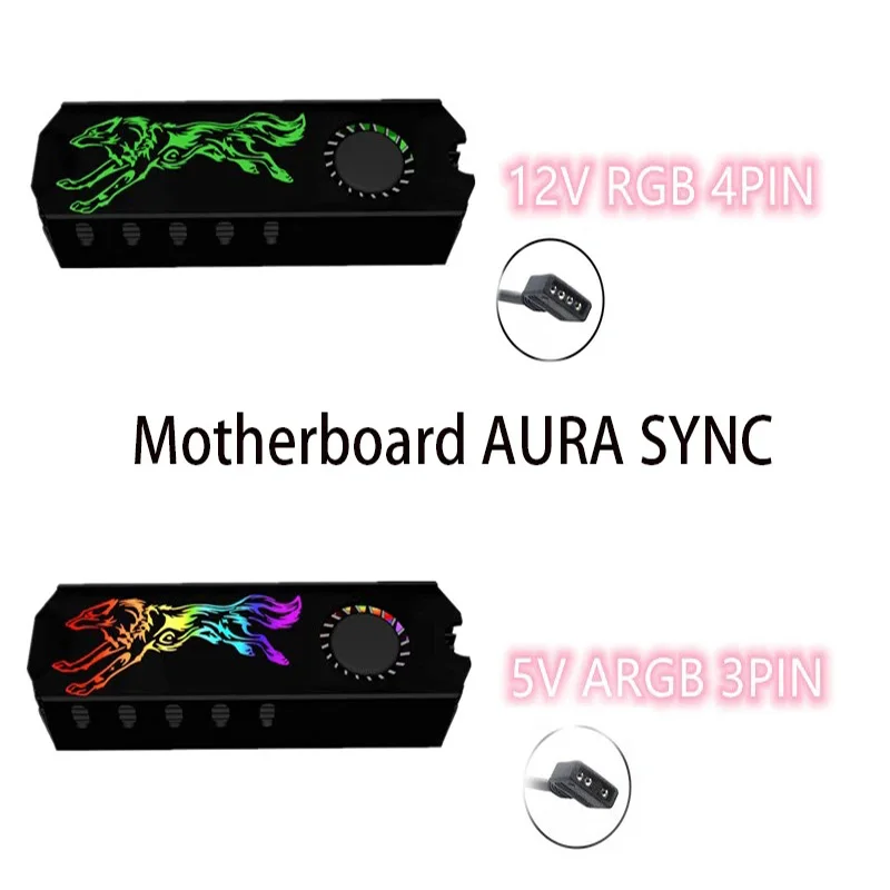 Ssd Radiador Refrigerador Cooling Pad Térmica Turbo Fan Dissipador de Calor Rgb 12v 5v M.2 2280 - Imagem 4