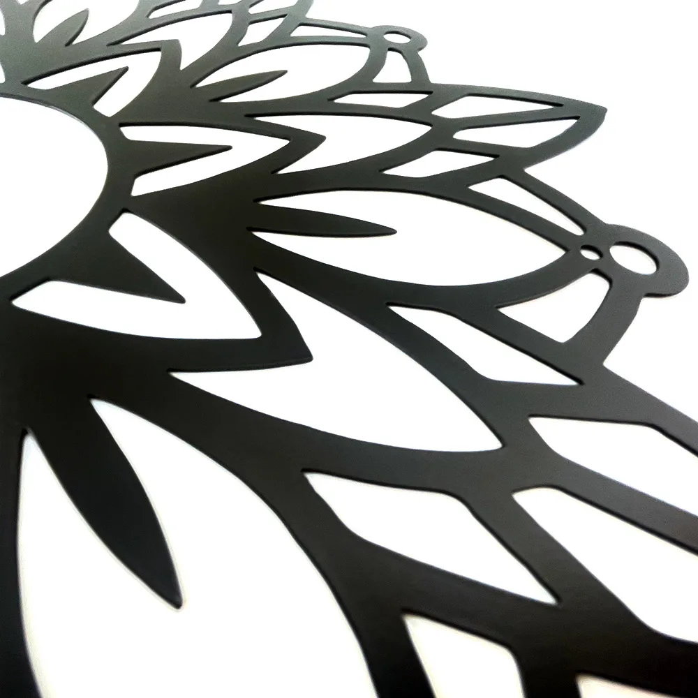 Wildflower Mandala Metal Wall Art - Flower Silhouette Indoor Outdoor Decor