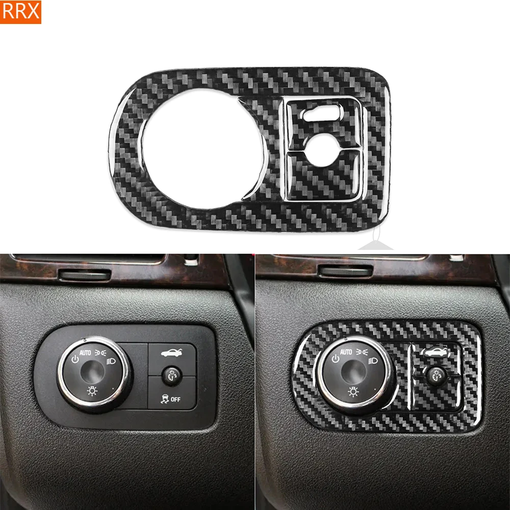 

For Chevrolet Impala 2006-2013 Dashboard Headlight Switch Button Panel Real Carbon Fiber Stickers Car Interior Trim Accessories