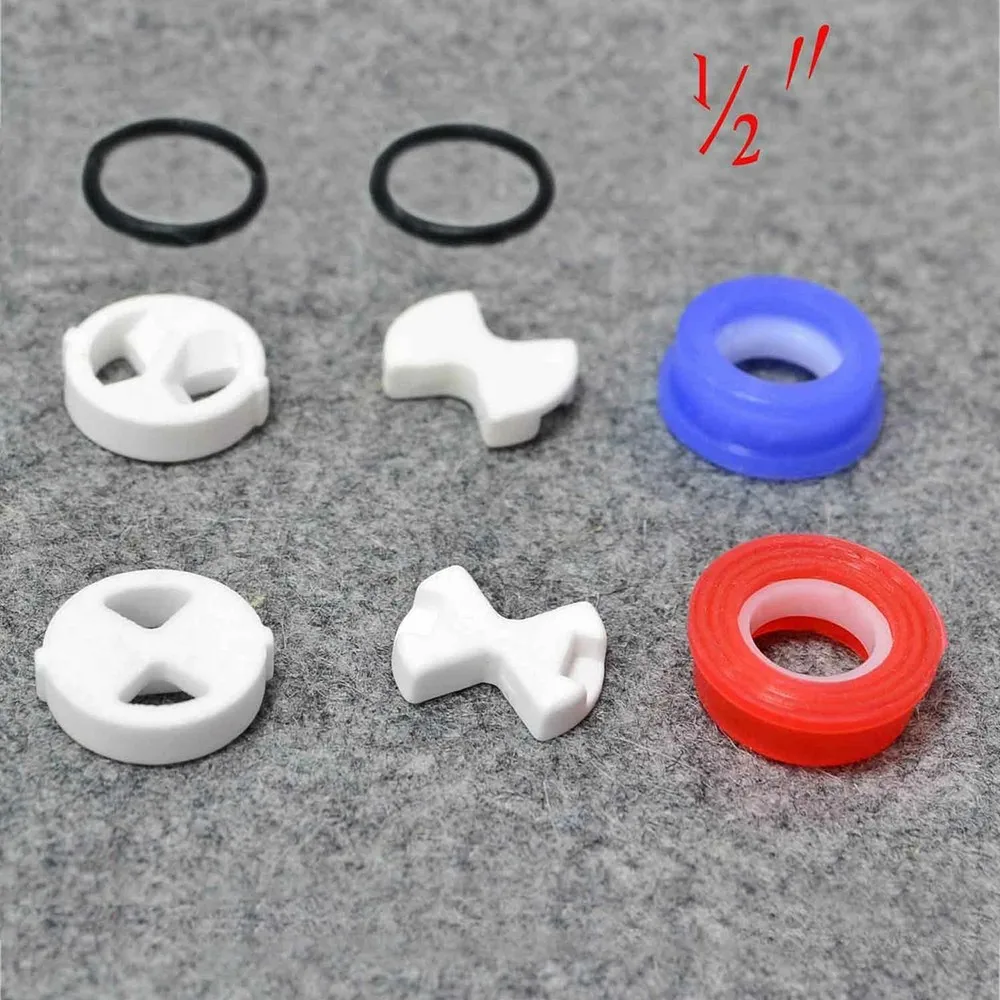 

8PCS Silicon Washer Insert 1/2' Replacement Ceramic Disc Silicon Washer Insert Valve Tap Turn O Ring Gasket Set