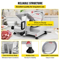 SucceBuy trancheuse à viande 8/10 pouces lame en acier au carbone électrique Deli trancheuse alimentaire épaisseur réglable Commercial maison coupe viande fromage 3