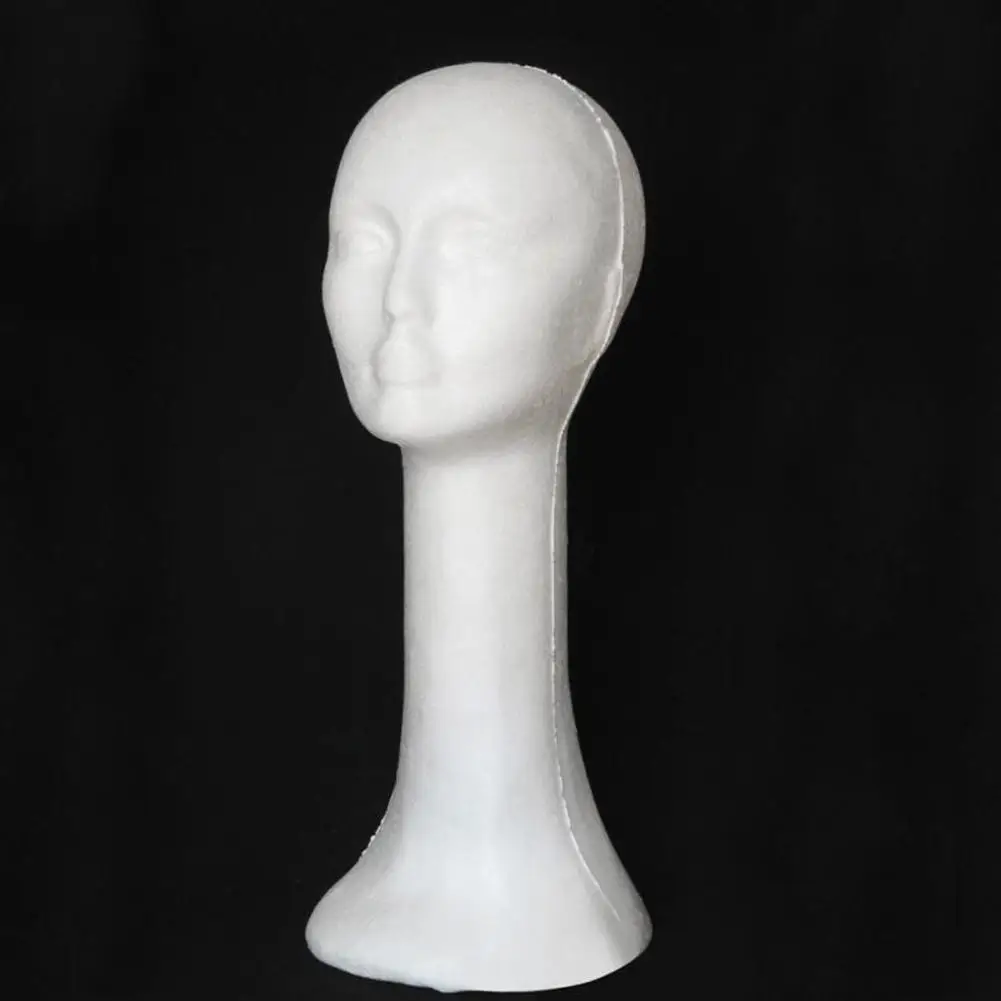 Head Model Female Head Polystyrene Wigs Display Stand Rack Manikin Model Stand Wig Hair Hat Headset Mannequin Head