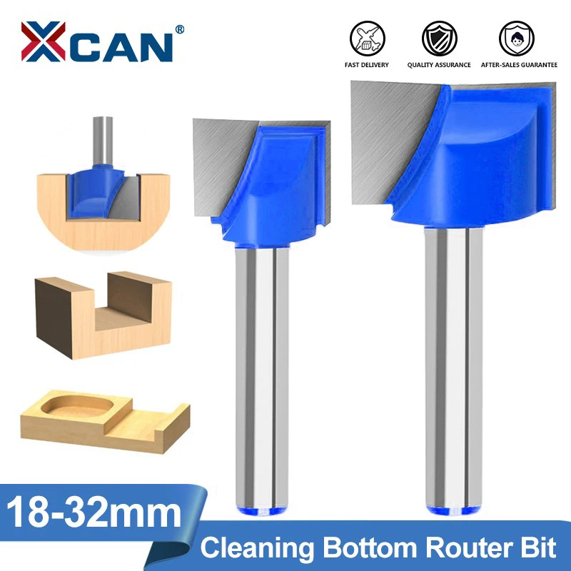 Xcan Inferiore Per Pulizia Router Bit 1Pc 8 Millimetri Shank 18/20/22/25/30/32 Millimetri Fresa In Metallo Duro T Slot Di Legno Fresa