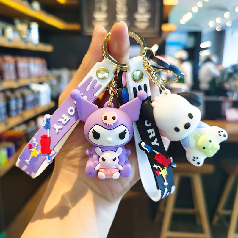 

Sanrio Keychain Kuromi Cinnamoroll Doll Pendant Pompompurin My Melody Car Key Ring Backpack Ornaments Accessories Birthday Gifts