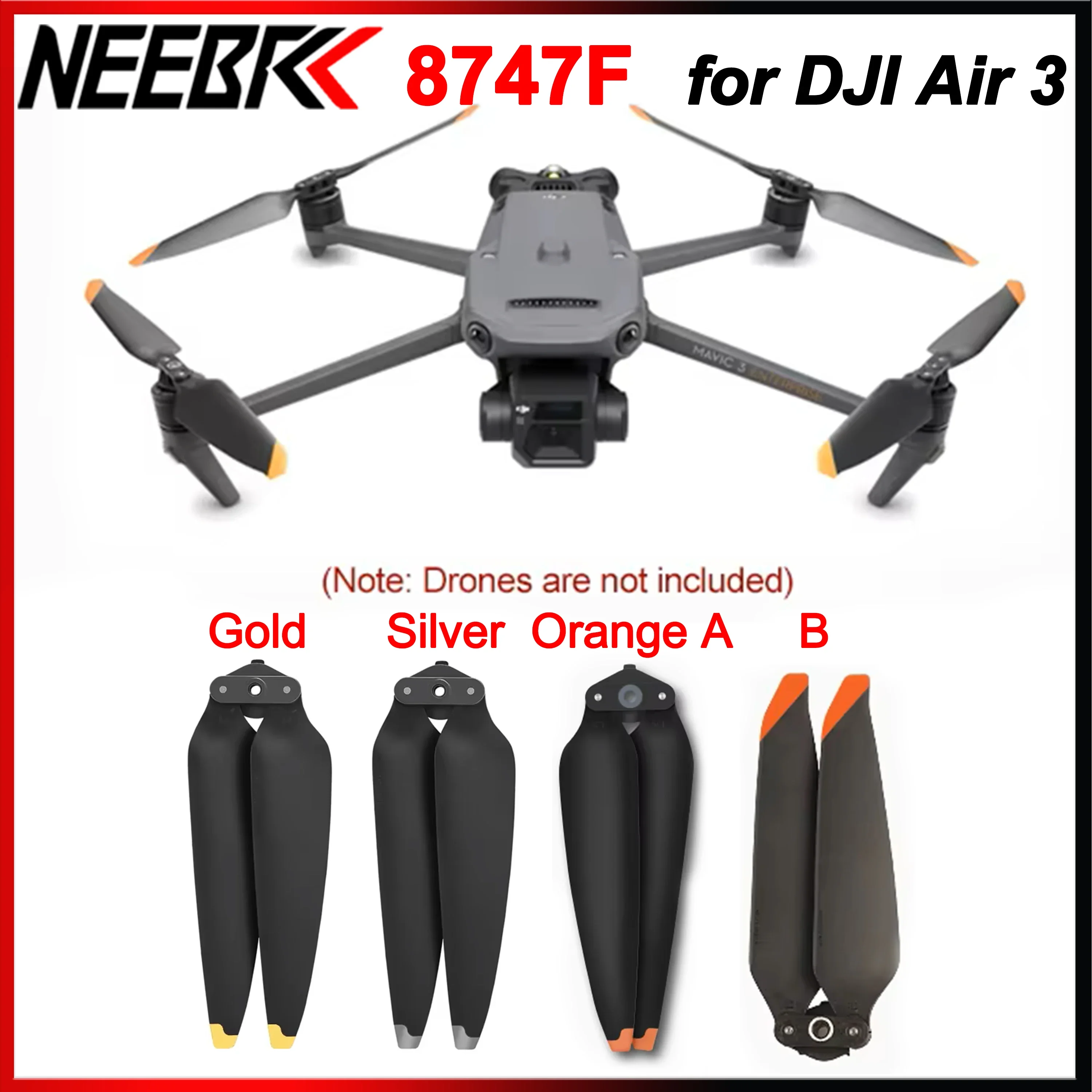Hélices de rechange pour DJI Mini 3 Pro - Lot de 2 ou 4 paires