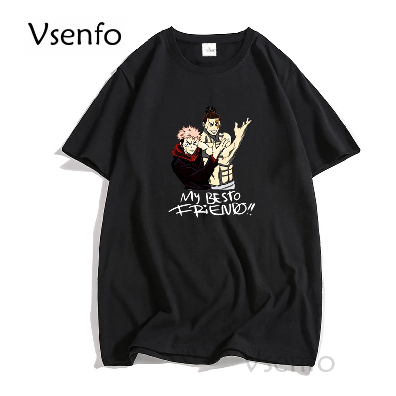 

Jujutsu Kaisen My Besto Friend Printed Tshirt for Men Cartoon Anime T Shirt Cotton Funny Male T-shirt Streetwear Clothing