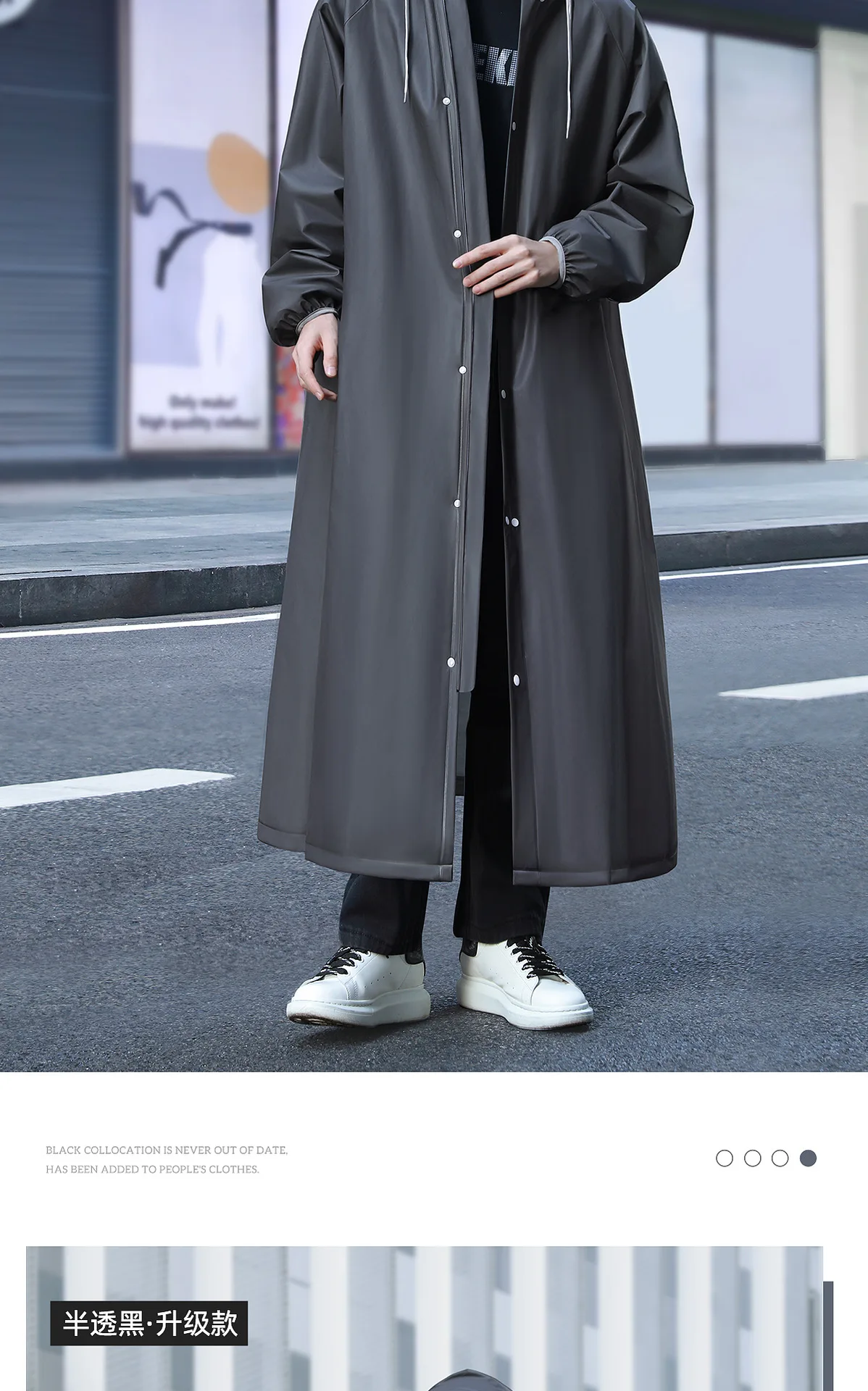 Extended Fashion Raincoat for Men - Waterproof EVA Men's Rain Poncho for All Road Bicycle Adventures