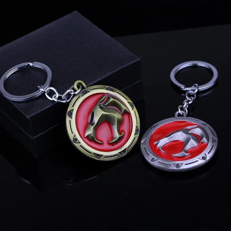 Thundercats 3D necklace Keychain Leopard Panther Head Shield Sword Metal Car Keyring cosplay props accessories fans Gifts