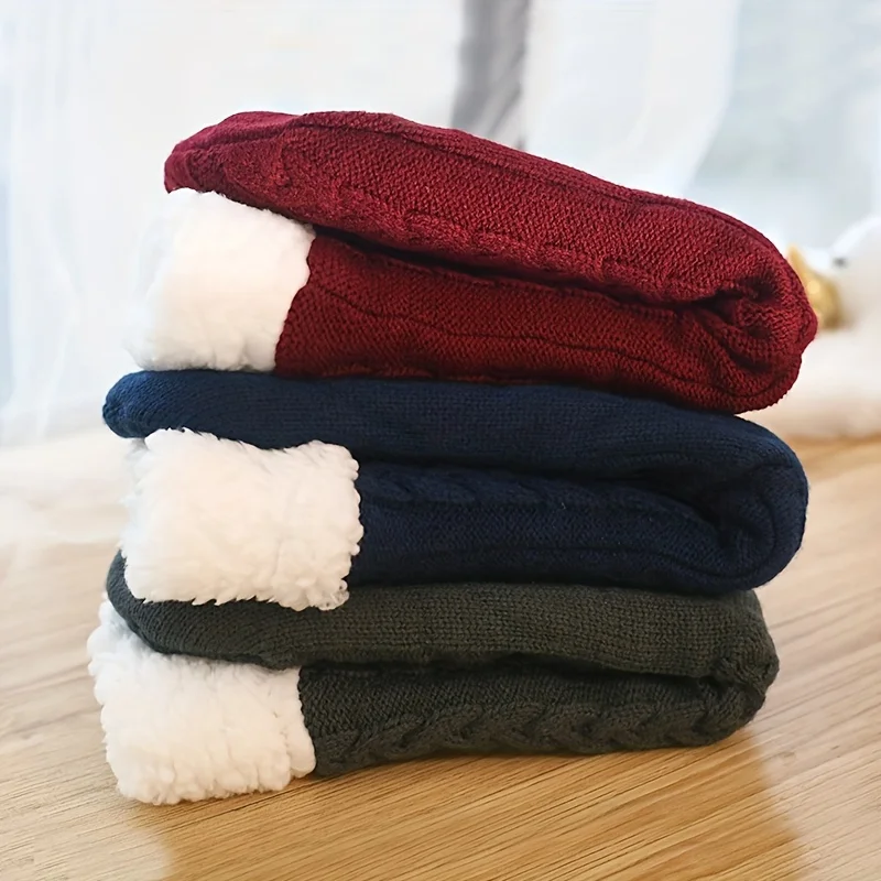 جوارب شبشب غامضة للنساء مع مقابض غير قابلة للانزلاق مبطنة شيربا جوارب مريحة للشتاء الدافئ جوارب يمكن السير بها على الأرض