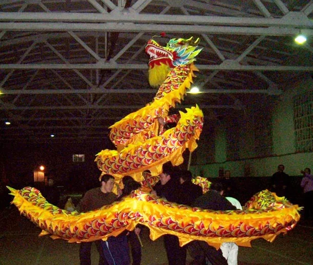 Adult Game 10m Silk Dragon Dance Size 4 Costume 6 Players Art Christmas Party Chinese Folk New Year Performance Game Stage