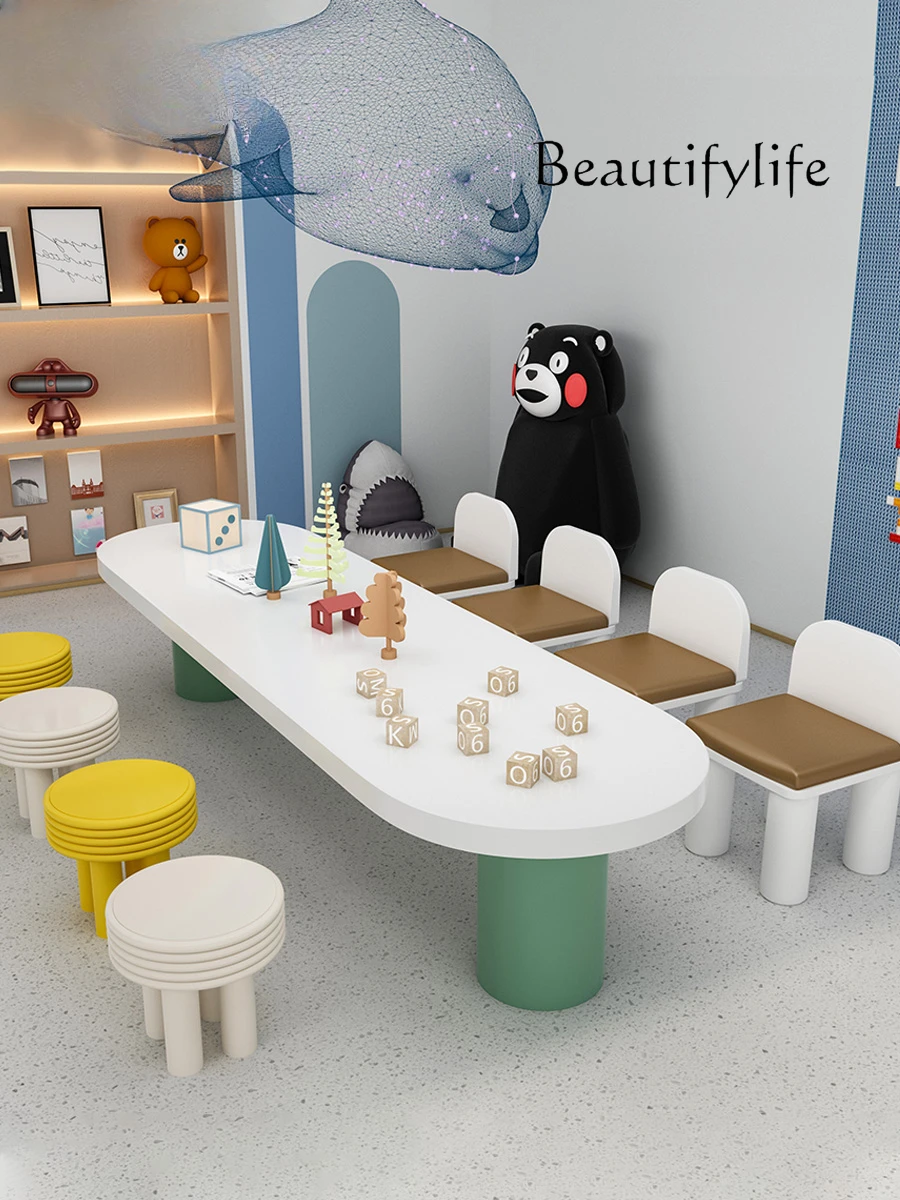 

Стол для отдела продаж и стул, комбинированный тренировочный стол с ручной росписью