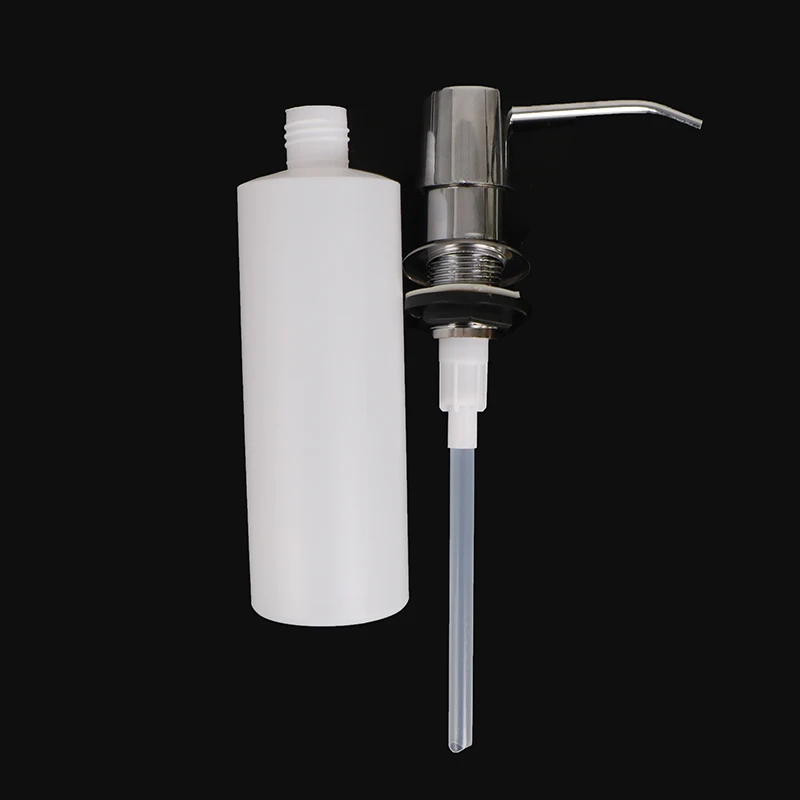 Kitchen Sink Soap Dispenser 300ml Detergent Liquid Lotion Dispensers Hand Press Type Stainless Steel Head