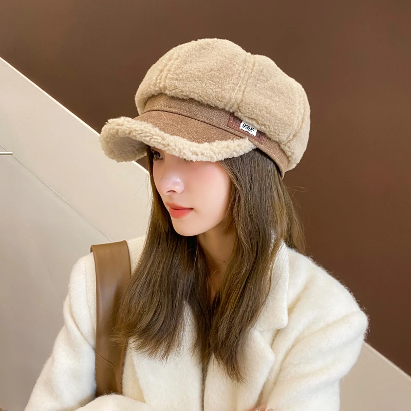 Octagonal Duck Tongue Hat for Women Korean Fashion wool hats winter hats classic hats vintage hats
