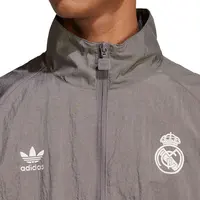 Veste tissée Adidas Real Madrid pour homme JI9479 gris coupe-vent de football 4