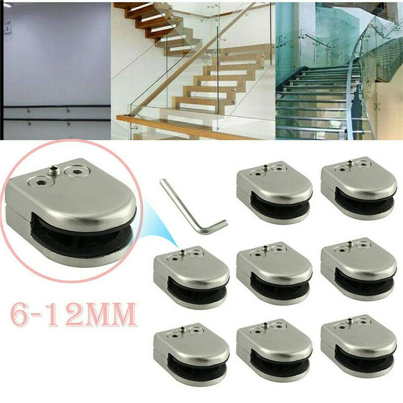 4/8PCS Round Shelves Support Brackets Clamps Clips for 6-12mm Glass Wooden Acrylic Adjustable Screw glass shelf clamp holder,shelf support brackets