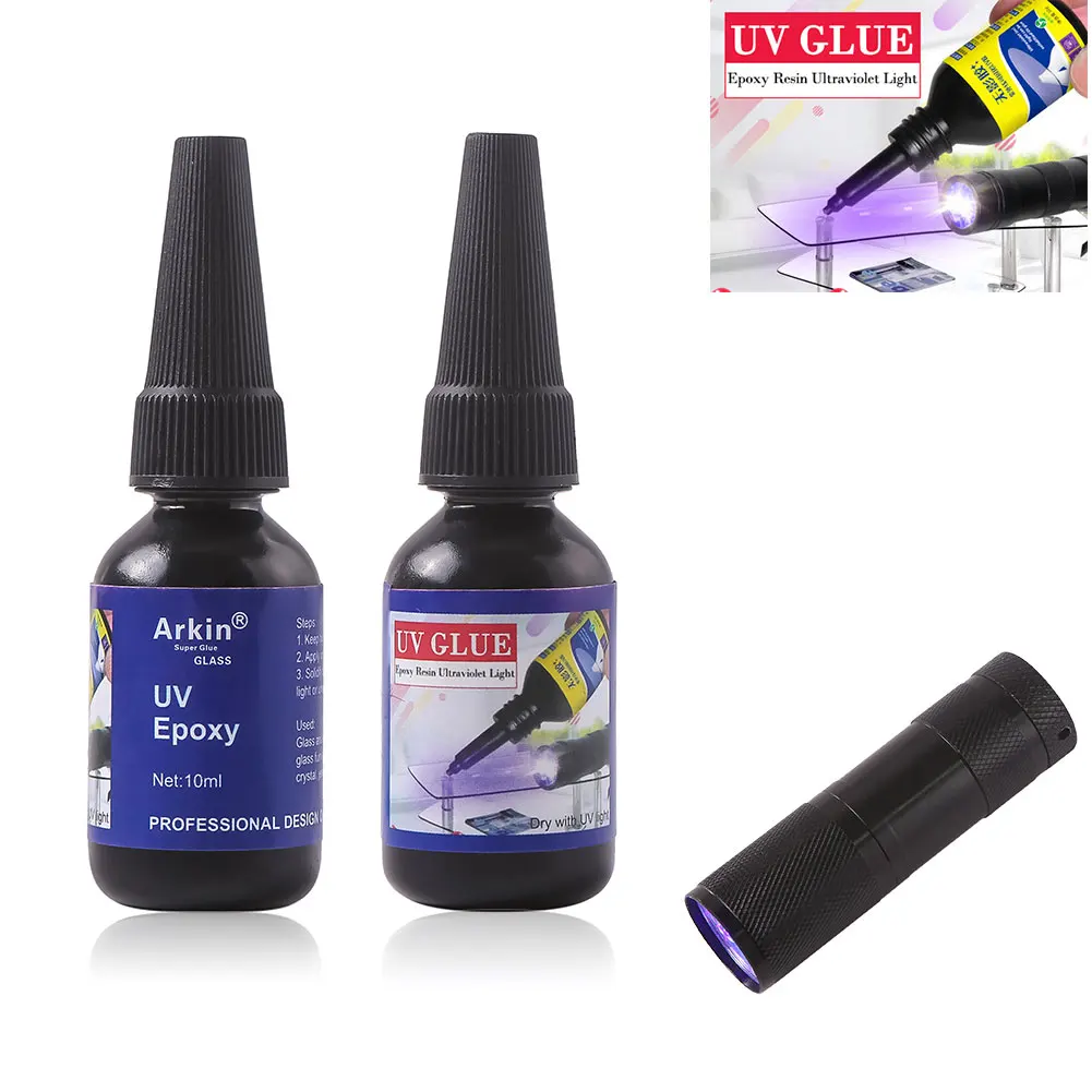 

Super Extra Strong UV Glue Ultraviolet Light Adhesive 5 Seconds Fix Curing Welding Bond Glass Metal Rhinestone Craft Phone 502