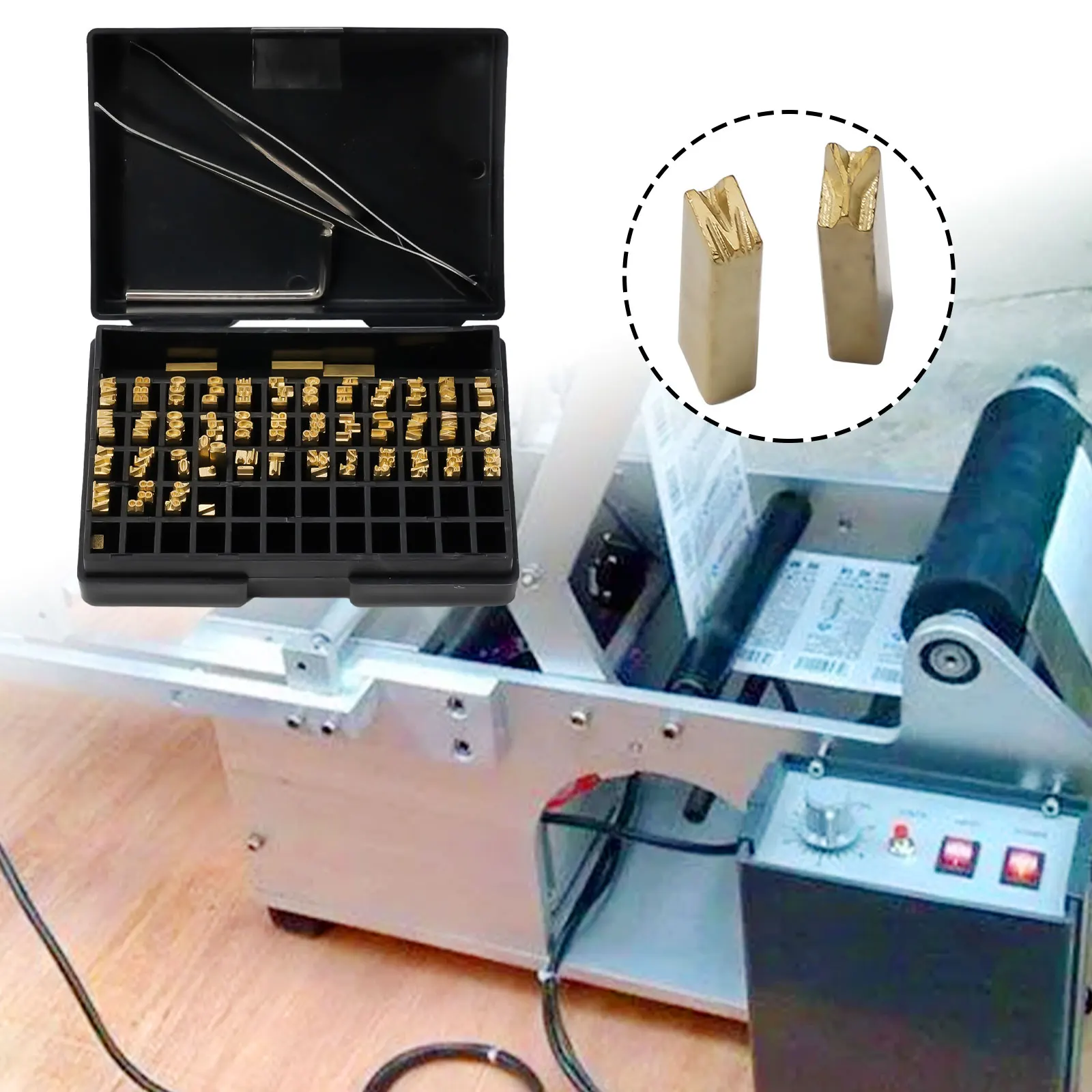 

Electric Ribbon Coding Machine Word Grain Coding Machine Letter Ribbon Printing Font 120 Pcs/set High-quality Copper