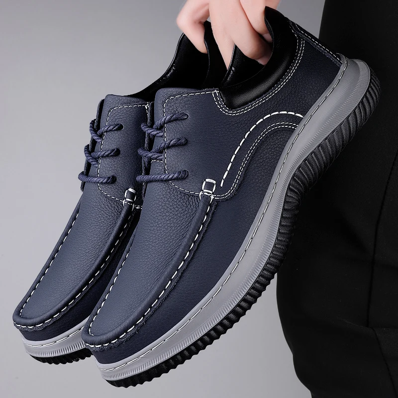 New Genuine Leather Mens Formal Shoes Luxury Brand Outdoor Comfy