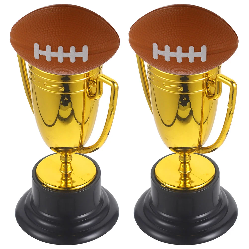 

2 Sets Trophy Ornaments Award Celebration Cup Sports Trophies Competition Kindergarten Party