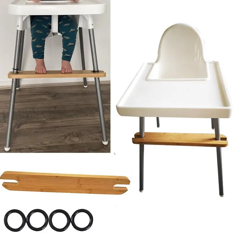 50cm Baby Highchair Foot Rest Footrest Baby Natural Bamboo Baby Highchair Foot Rest High Chair Footrest With Rubber Ring 5
