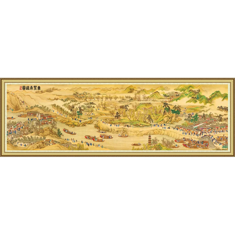 

Рукоделие, вышивка крестиком с принтом «сделай сам», наборы для вышивки, полный набор для вышивки крестиком, украшение в китайском классическом стиле Kangxinanxun