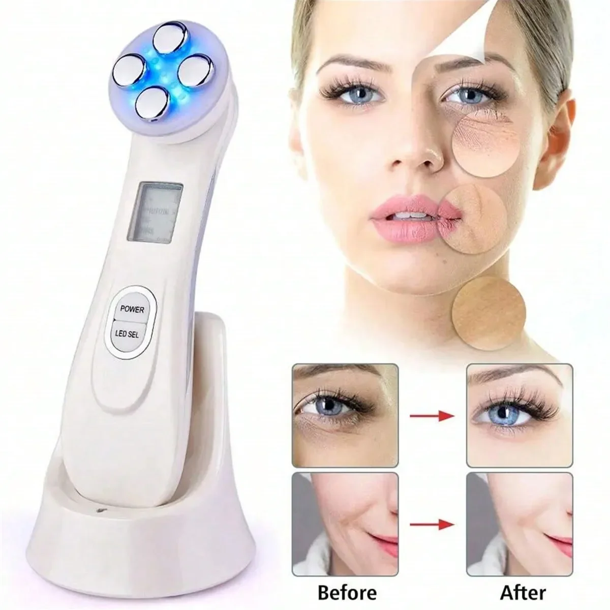 Mini For Face Skin LED Rejuvenation Wand Face Skin Care Massage Beauty Device Led Photon Care Device