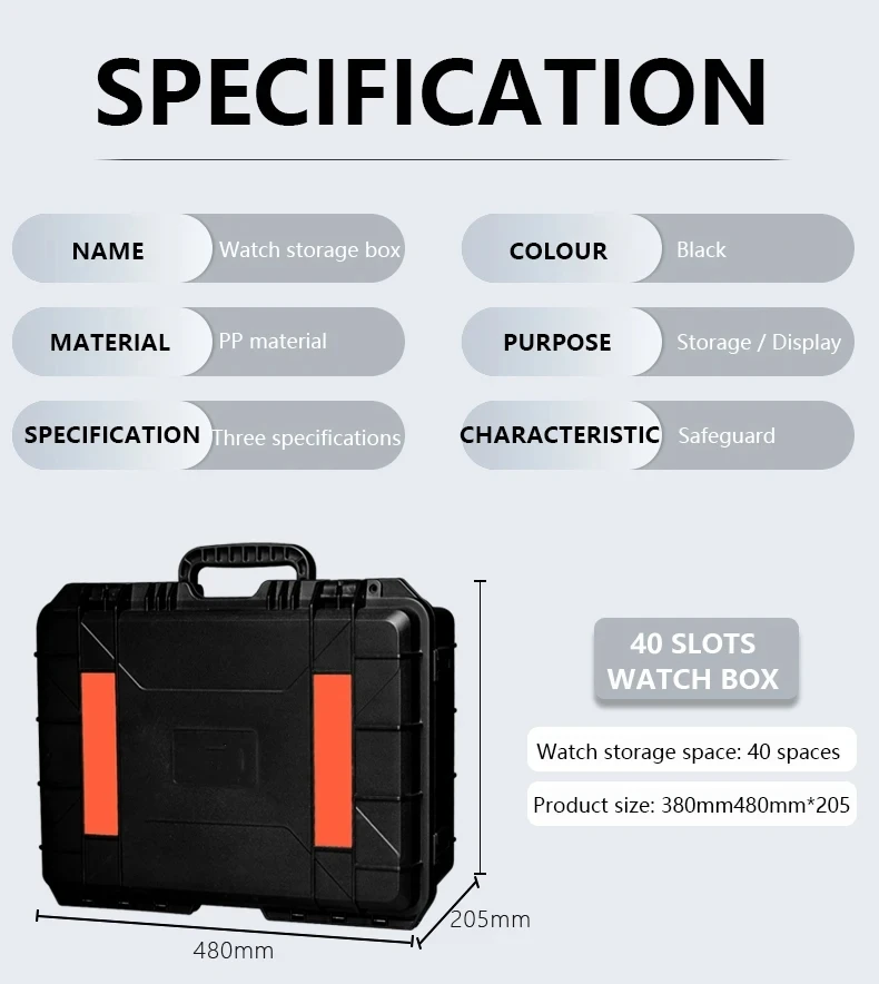 Waterproof Watch Storage Box for Men with Secure Anti-Drop Design, Portable Jewelry Dis... - SKU WSB01521 - UGI Packaging