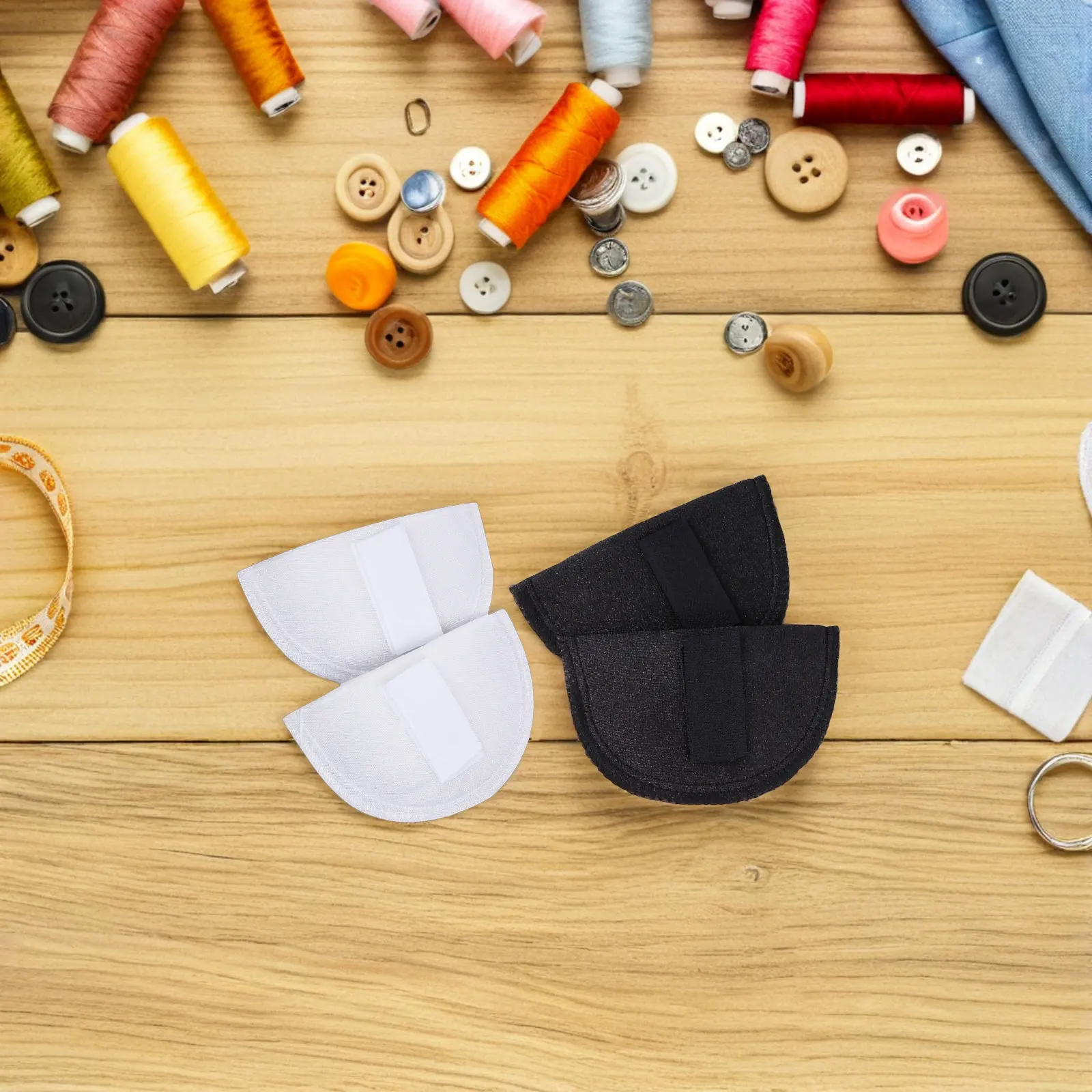 2 쌍의 편안한 재사용 가능한 어깨 패드 세트 여성용 어깨 확대 부드럽고 둥근 모양 티셔츠 블라우스 드레스 슈트 코트