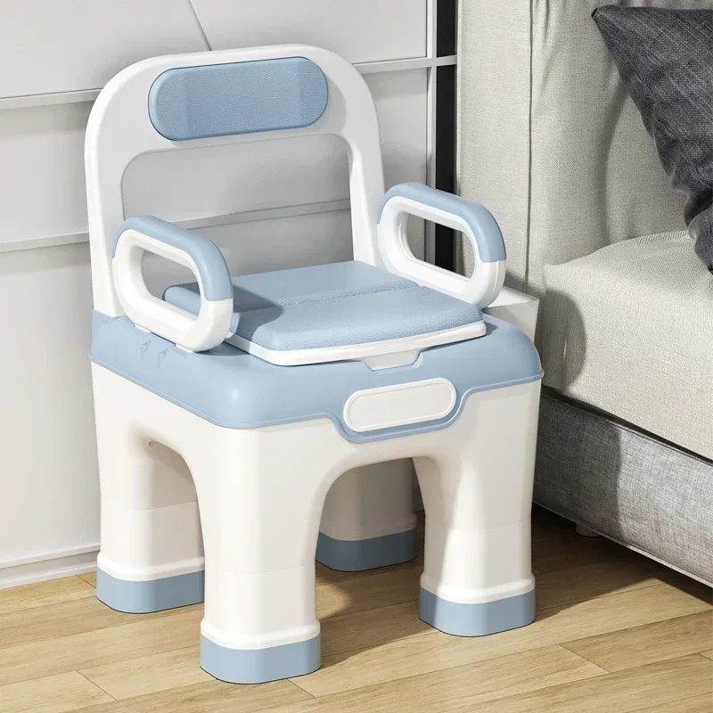 

Portable Comfort Commode Chair - Easy-to-Use Sanitation Seat with PU Soft Cushion, Ideal for Elderly and Pregnant Women