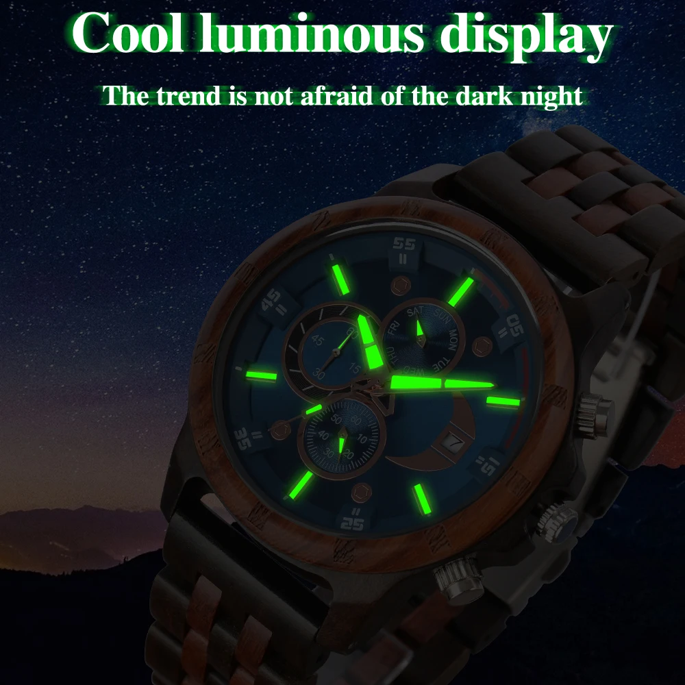 Wooden Watches for Men Fashion Anniversary Wedding Day Gift For Husband Personalized Engraved Custom Wood Watch Dropshipping 5
