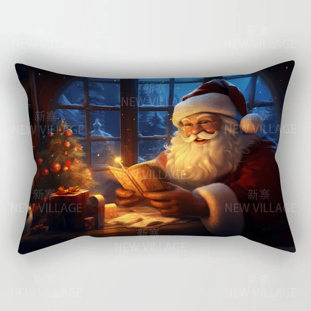 Juste de coussin décorative pour la maison, décor de salon, chambre à coucher, lit, joyeux Noël, hiver, 48x74 cm, 30x50cm, 40x60cm, 50x70cm 4