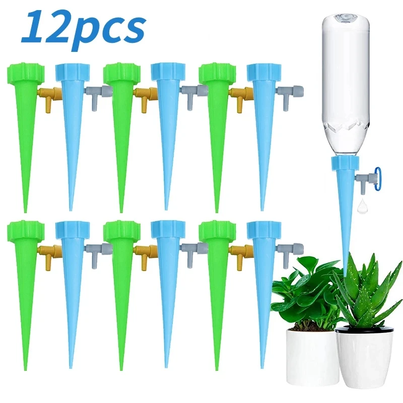 Drip Irrigation Spike Automatic Drip Irrigation System Self Watering Spike for Flower Plants Greenhouse Garden Adjustable Auto Water Dripper Device