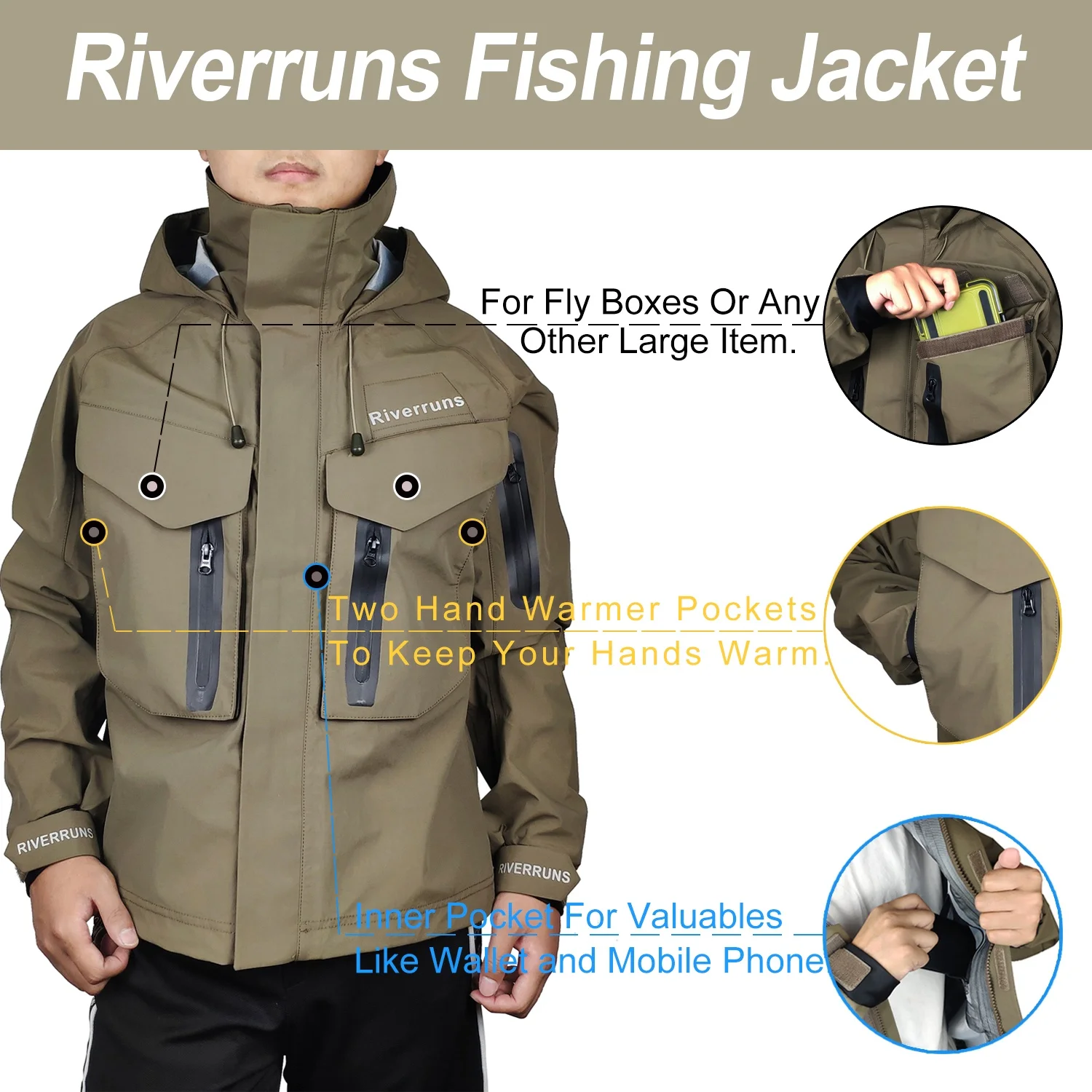 New Jackets Fishing Clothing Winter Autumn Waterproof Warm Fishing Jackets  Men Fleece Thick Outdoor Fishing Coats