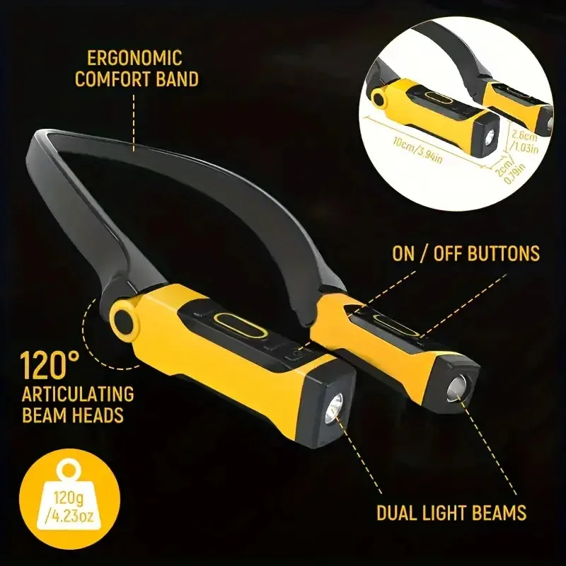 Rechargeable LED Neck Light Book Light for Reading 2 Brightness Levels Bendable Arms - Ideal for Reading Camping Repairing 2026