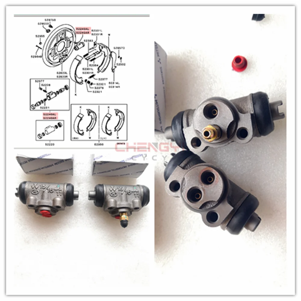 

Rear Wheel Brake Cylinder Rear Distributor Pump For Pajero Montero L300 V31W V32W V33W V43W MB500738 MB500739 （Drum Brake 4WD）