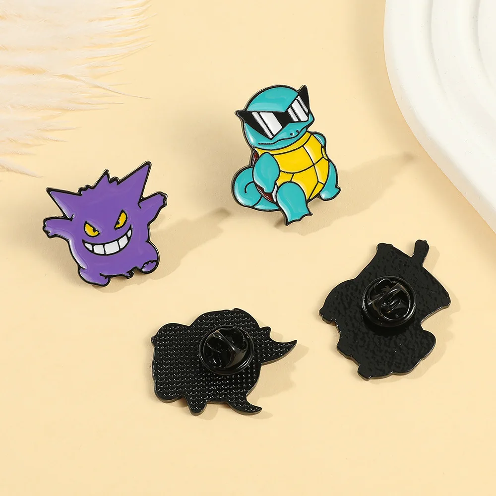 Pokemon Jenga Enamelled Brooch Anime Kawaii Pins Clothing Backpack