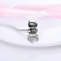 Bracelet en argent Sterling 925 pour femmes, avion de voyage, serpent, chaîne de base, chat et lune, perles breloque originales, bricolage, Design, bijoux de fête 6