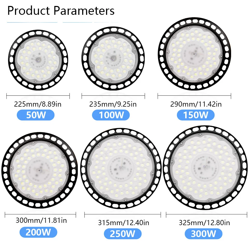 Super Bright High Bay Lights Work Lights Industrial AC220V 100W 150W Ceiling Light Garage Light For Gym Warehouse Factory Market