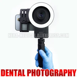 Mobile Phone Dental Photography Ring Light, Adjustable Color Temperature and Brightness - 100mm Macro Lens, CPL lens and Tripod