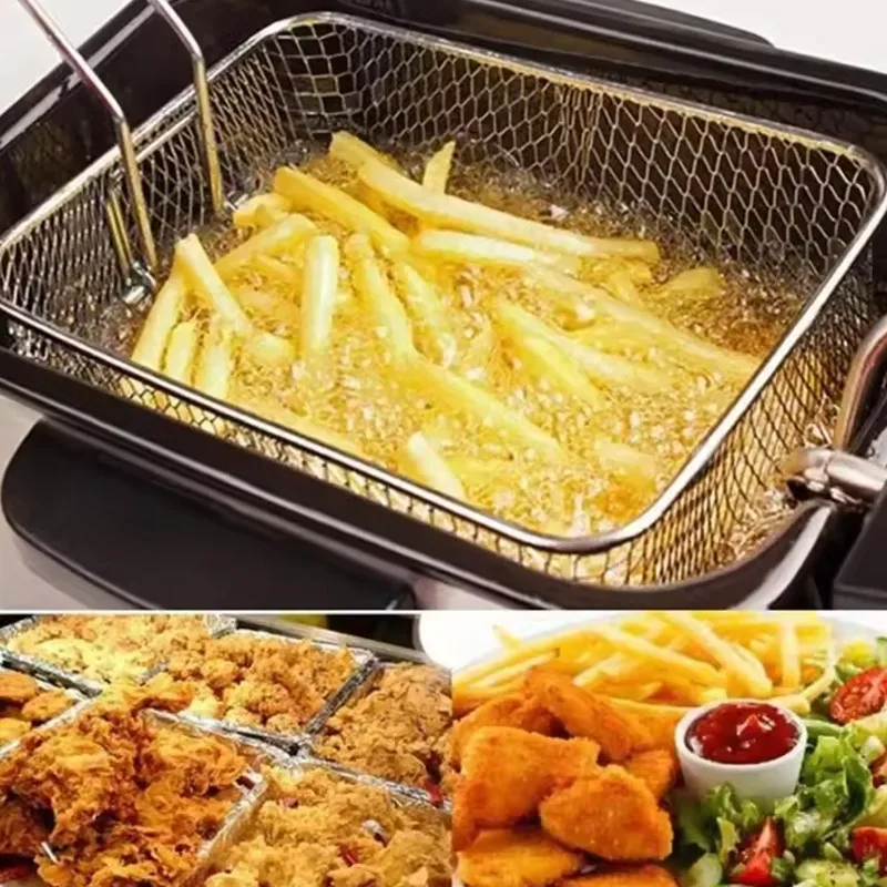 5/1 قطعة سلال البطاطس المقلية رقائق الفولاذ المقاوم للصدأ حامل عرض الطعام سلة شبكية سلة قلي معدنية مصفاة المطبخ الطبخ