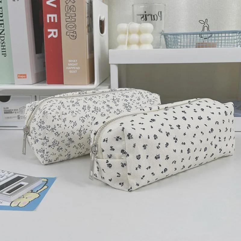 Cute Multifunctional Floral Pen Bag Student Cartoon Stationery Bag Large Capacity Pencil Case Stationery Organizer School Office 5