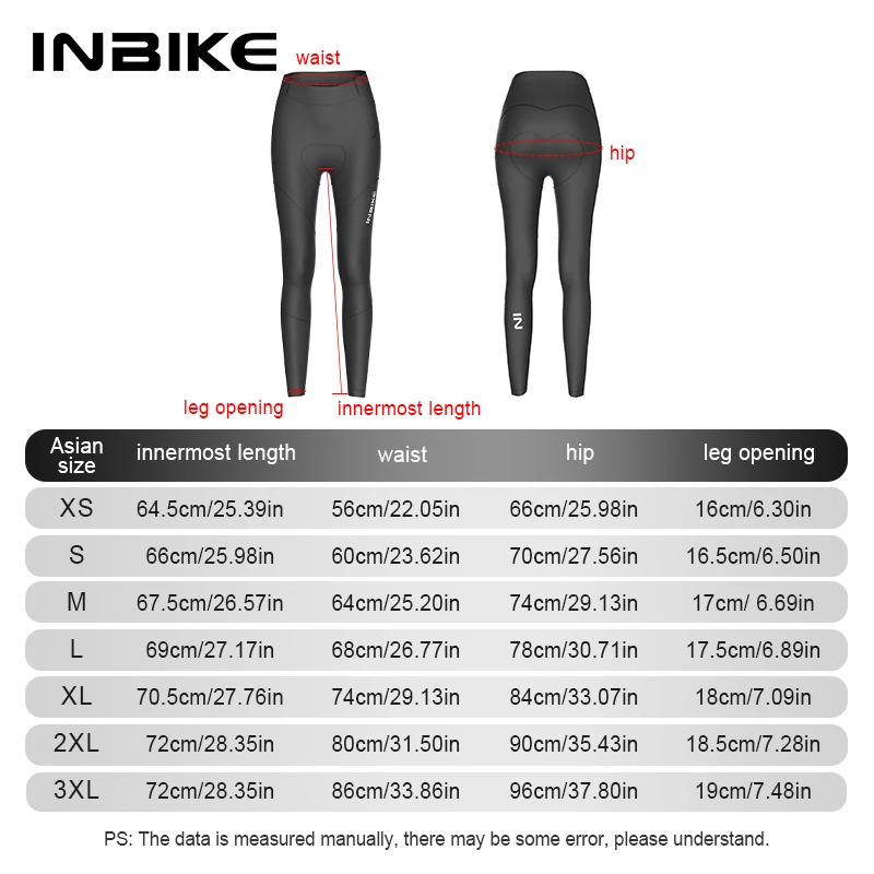 INBIKE Sports Tights Women Gel Pad Thermal Fleece Bicycle Leg Warmers Women's Cycling Tights Legging Trouser Bike Riding Clothes