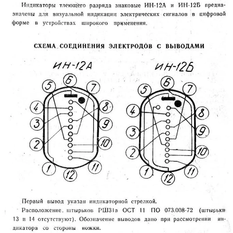 Рисунок 6 - Электронные светящиеся трубки IN12