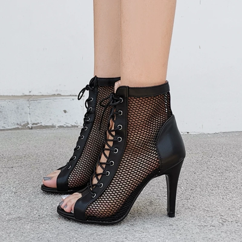 Sexy High Heels Summer Shoes Hollow Mesh Sandals Trend Comfort