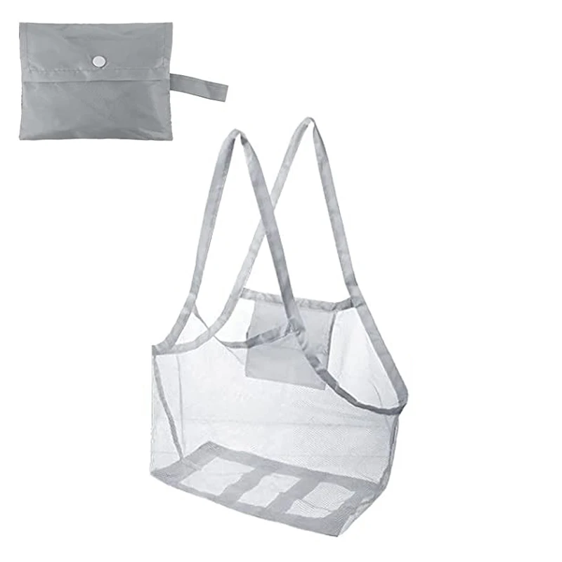 Children's Portable Mesh Beach Bag - Large Storage for Toys, Towels, and Cosmetics