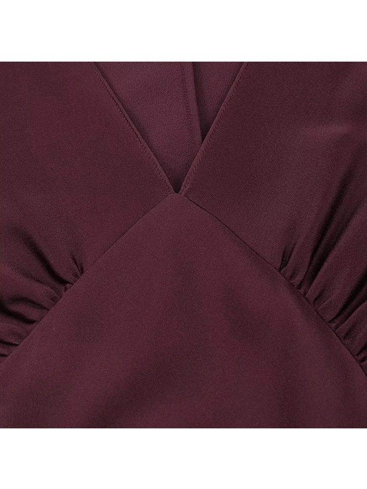 New Women Scarf Solid Elegant Dresses Spring V Neck Long Sleeve Fashion Sexy Club Long Dress Chic Slim Fit Female Clothing