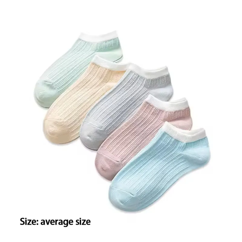 Multicolor Breathable Thin Ankle Socks Women Moisture Wicking