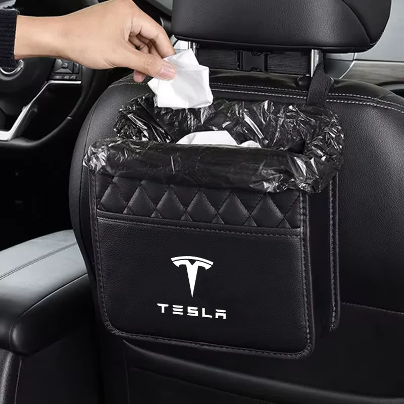 Car Backseat Storage Box Car Organizer Auto Waterproof Phone Pocket For Tesla Model 3 Model X S Y