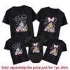 Disney Castle Mickey Minnie Print Family Matching Shirts Funny Look Dad Mom Kids Tees Tops First Disneyland Trip Outfits 3