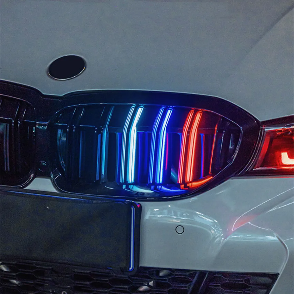 Grille de pare-chocs avant de voiture avec lumière LED, tout noir, calandre  de course pour BMW série 3, 2020-2022, accessoires automobiles - AliExpress